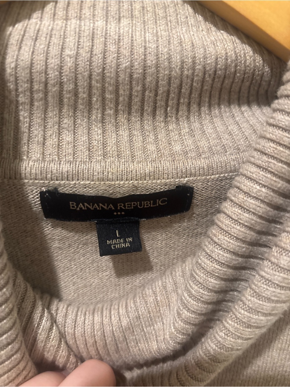 Banana Republic Heather Gray Ribbed Turtleneck Sweater